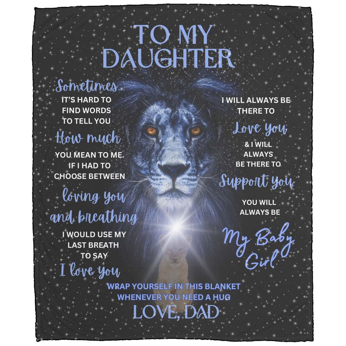 To My Daughter - Velveteen Plush & Premium Mink Sherpa Fleece Blankets