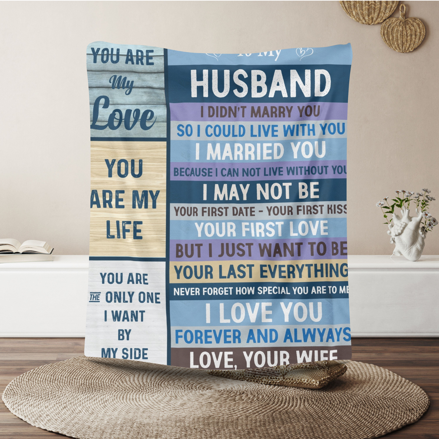 To My Husband | Velveteen Plush Blanket