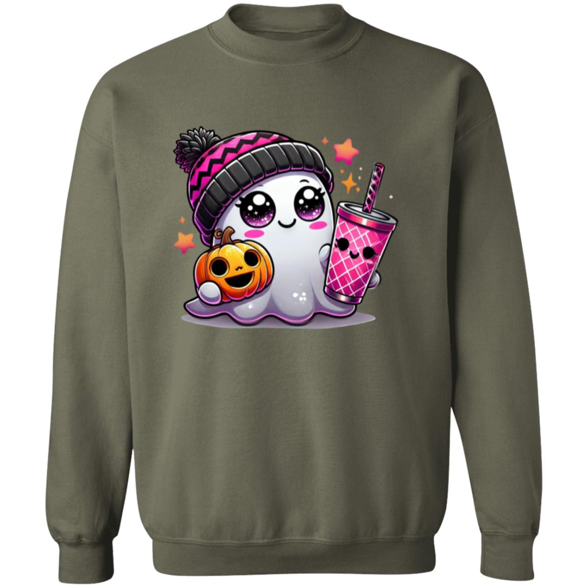 Cute Ghost - Pinky Unisex Heavy Blend Sweatshirt | Cute Fall Pinky Ghost Halloween Sweater | Cute Boo Shirt | Ghost with the Most