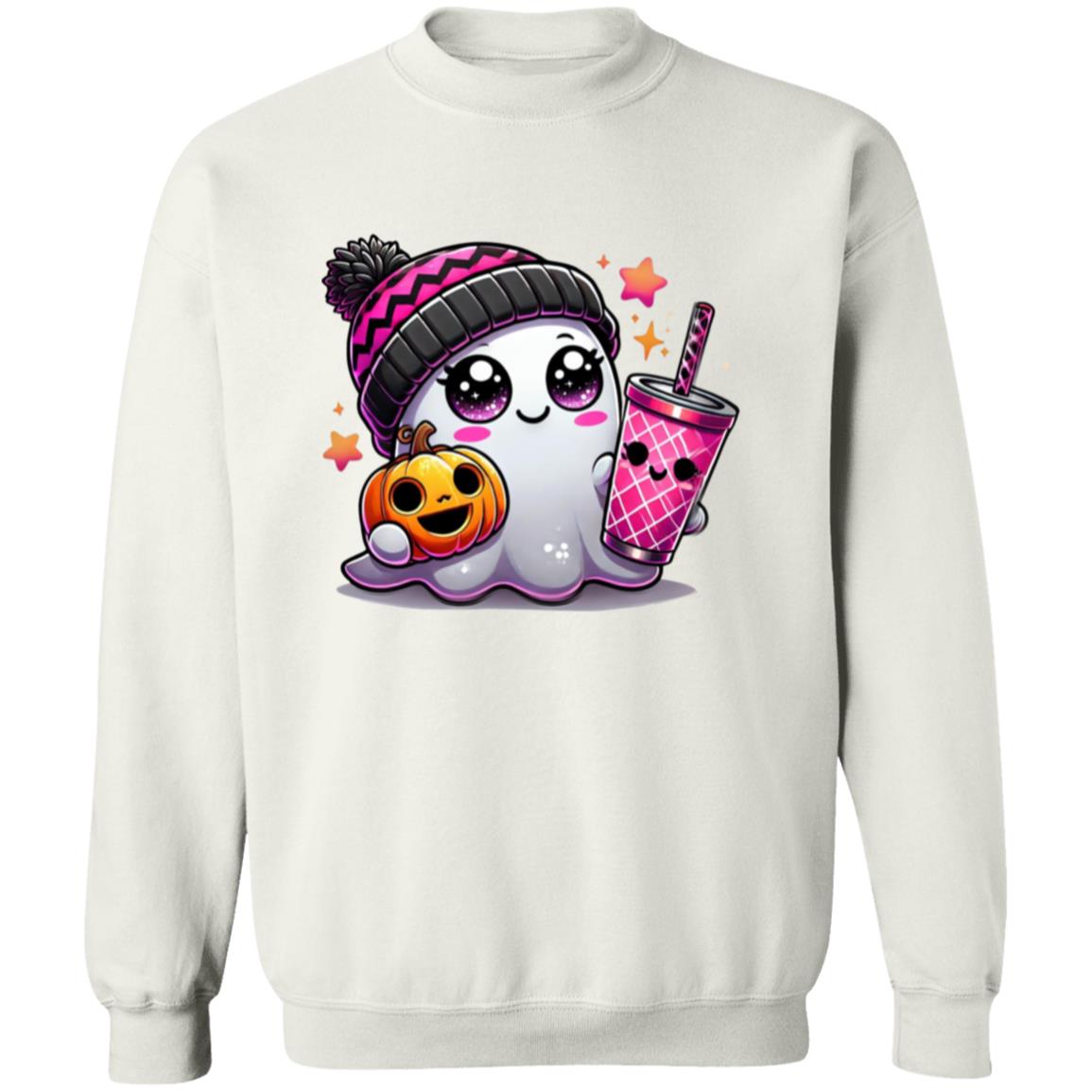 Cute Ghost - Pinky Unisex Heavy Blend Sweatshirt | Cute Fall Pinky Ghost Halloween Sweater | Cute Boo Shirt | Ghost with the Most