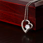 To My Beautiful Wife | Forever Heart Necklace with Gold Message Design