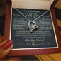 To My Beautiful Wife | Forever Heart Necklace with Gold Message Design