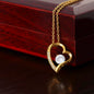 To My Beautiful Wife | Forever Heart Necklace with Gold Message Design