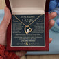 To My Beautiful Wife | Forever Heart Necklace with Gold Message Design