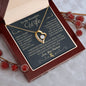 To My Beautiful Wife | Forever Heart Necklace with Gold Message Design