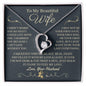 To My Beautiful Wife | Forever Heart Necklace with Gold Message Design