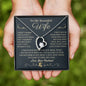 To My Beautiful Wife | Forever Heart Necklace with Gold Message Design