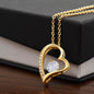 To My Beautiful Wife | Forever Heart Necklace with Gold Message Design