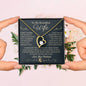 To My Beautiful Wife | Forever Heart Necklace with Gold Message Design