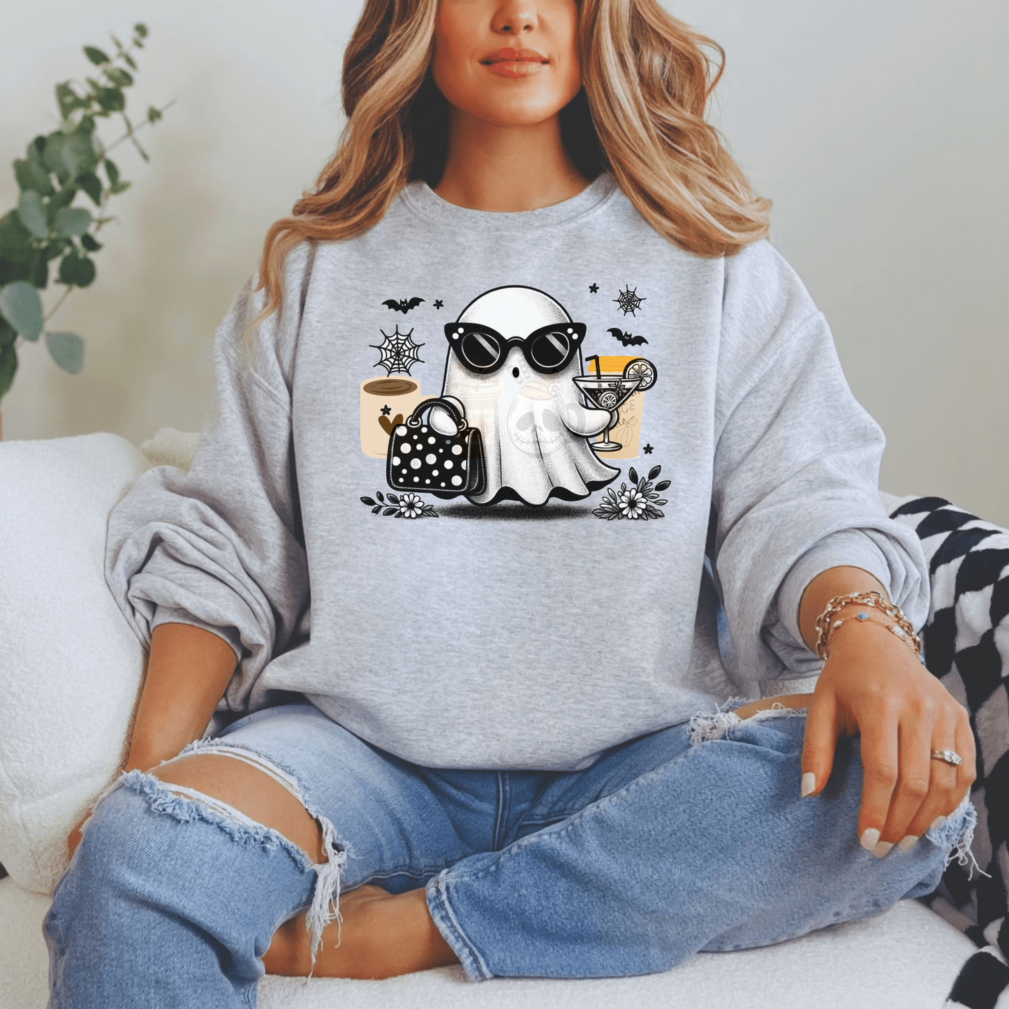 Cute Ghost - Ivy Unisex Heavy Blend Sweatshirt | Cute Fall Ivy Ghost Halloween Sweater | Cute Boo Shirt | Ghost with the Most