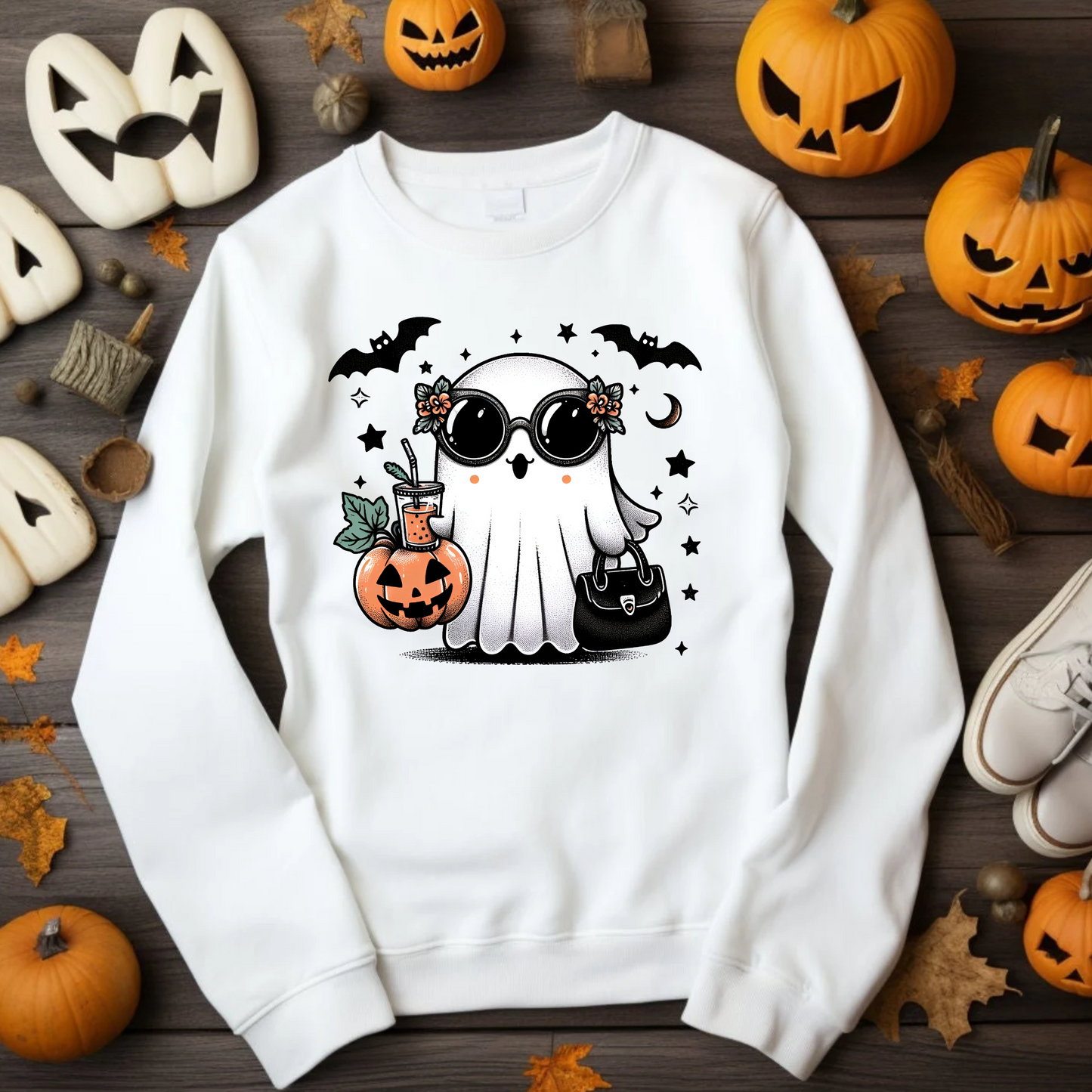 Cute Ghost - Hollie Unisex Heavy Blend Sweatshirt | Cute Fall Hollie Ghost Halloween Sweater | Cute Boo Shirt | Ghost with the Most