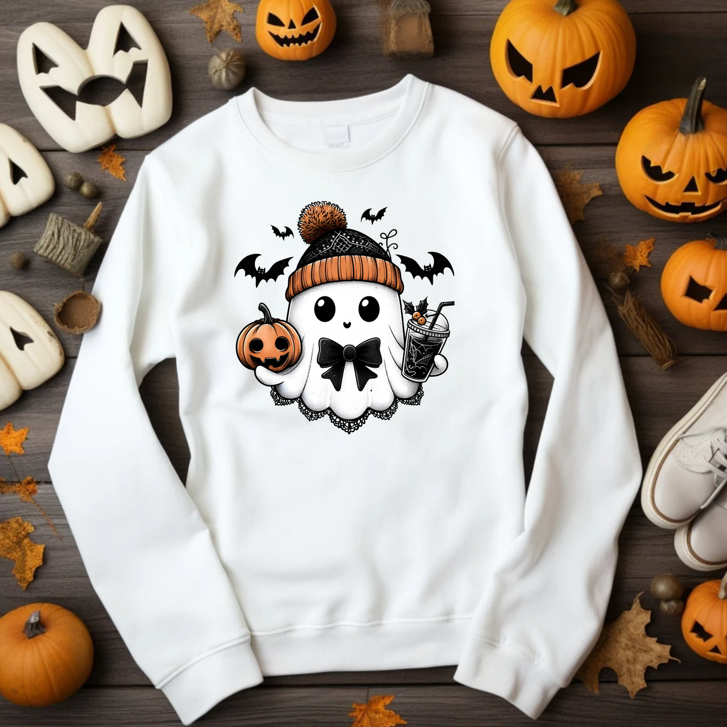 Cute Ghost - Binky Unisex Heavy Blend Sweatshirt | Cute Fall Binky Ghost Halloween Sweater | Cute Boo Shirt | Ghost with the Most