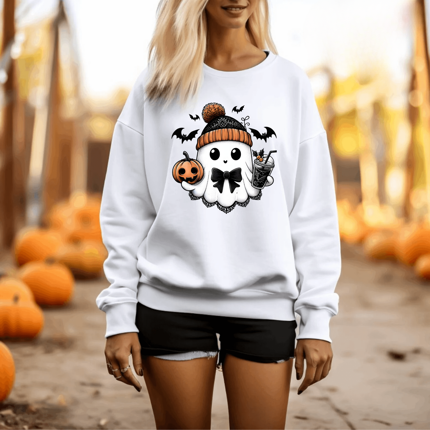 Cute Ghost - Binky Unisex Heavy Blend Sweatshirt | Cute Fall Binky Ghost Halloween Sweater | Cute Boo Shirt | Ghost with the Most