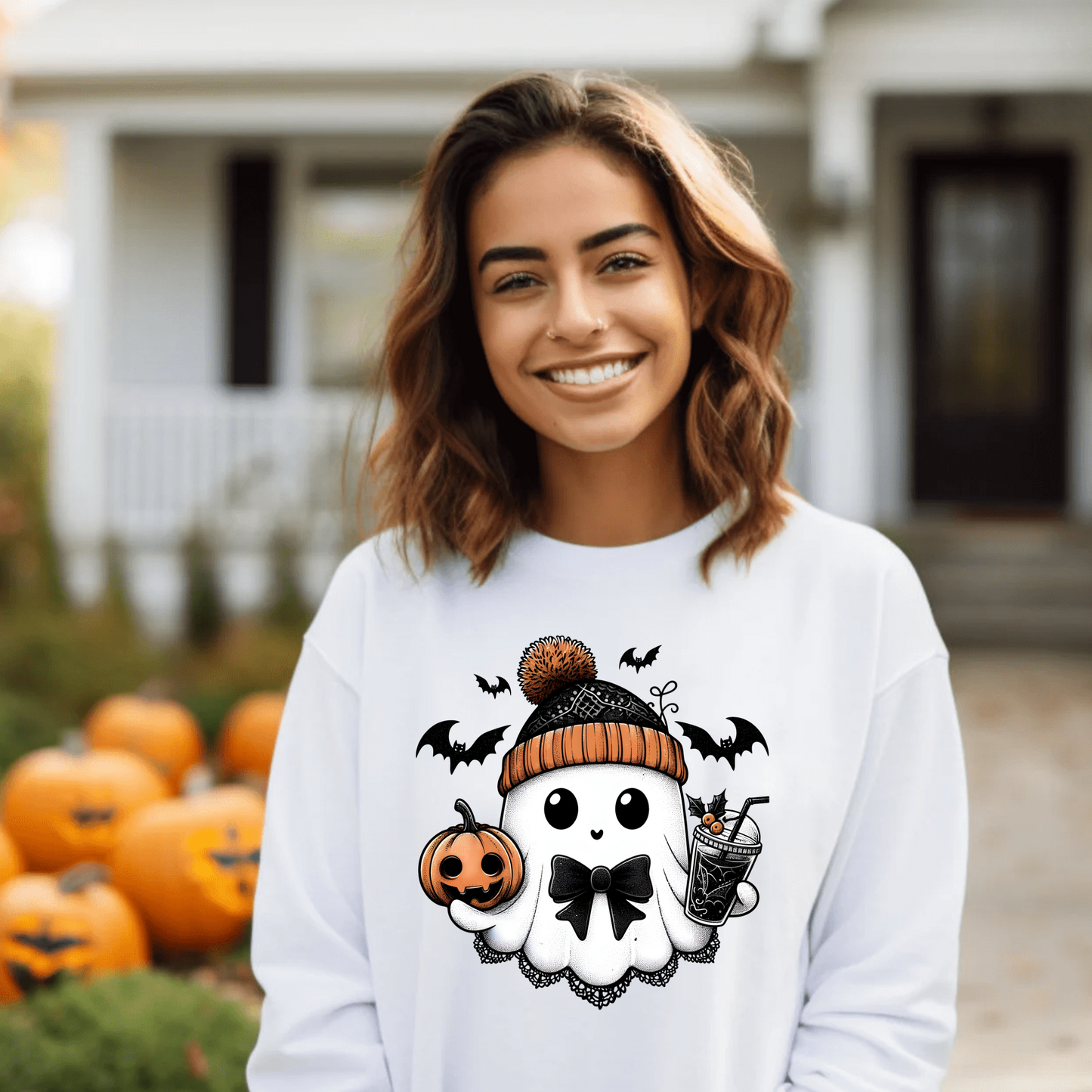 Cute Ghost - Binky Unisex Heavy Blend Sweatshirt | Cute Fall Binky Ghost Halloween Sweater | Cute Boo Shirt | Ghost with the Most