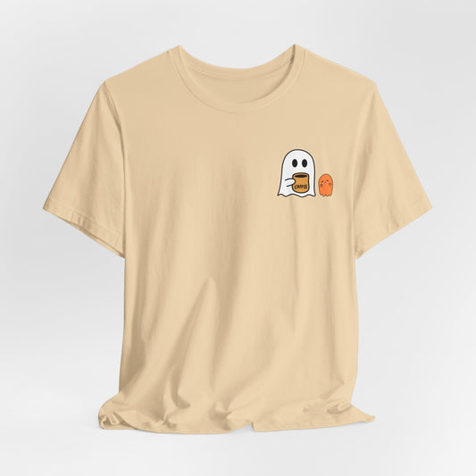 Unisex Little Ghost Coffee Tee | Ghost Shirt | Funny Halloween Design | Funny Ghost Shirt | Spooky Halloween