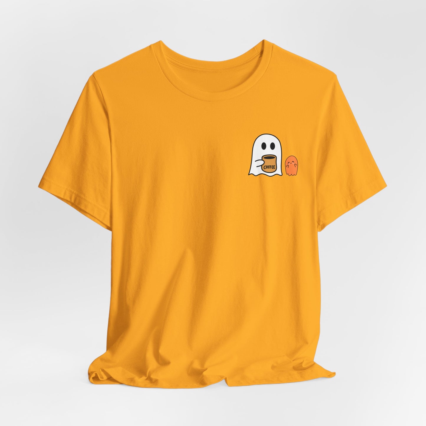 Unisex Little Ghost Coffee Tee | Ghost Shirt | Funny Halloween Design | Funny Ghost Shirt | Spooky Halloween