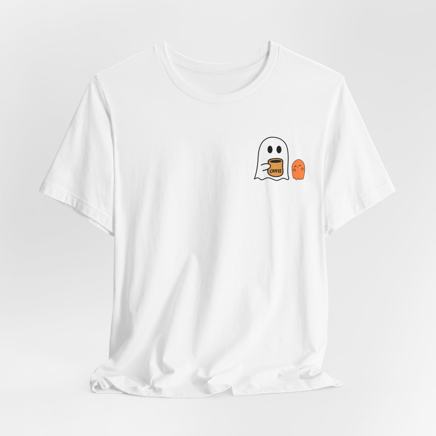 Unisex Little Ghost Coffee Tee | Ghost Shirt | Funny Halloween Design | Funny Ghost Shirt | Spooky Halloween