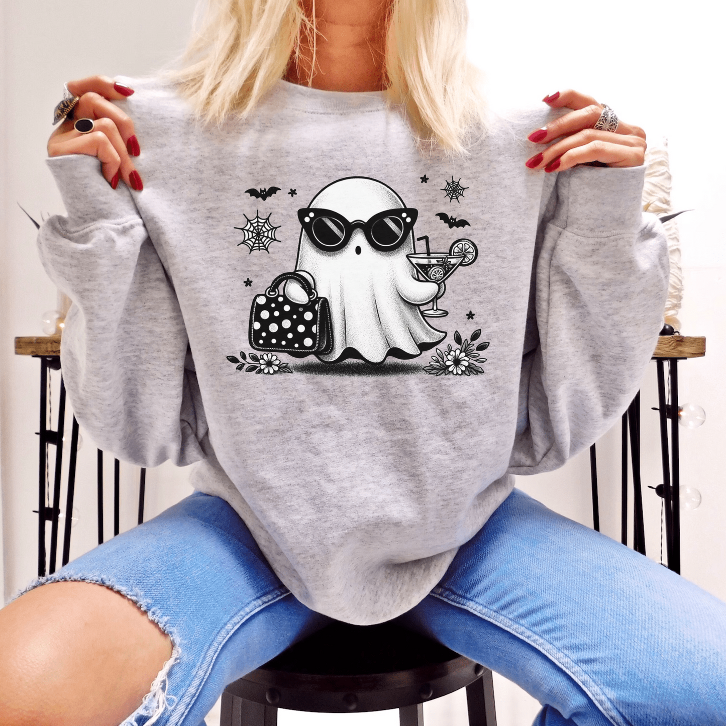 Cute Ghost - Ivy Unisex Heavy Blend Sweatshirt | Cute Fall Ivy Ghost Halloween Sweater | Cute Boo Shirt | Ghost with the Most