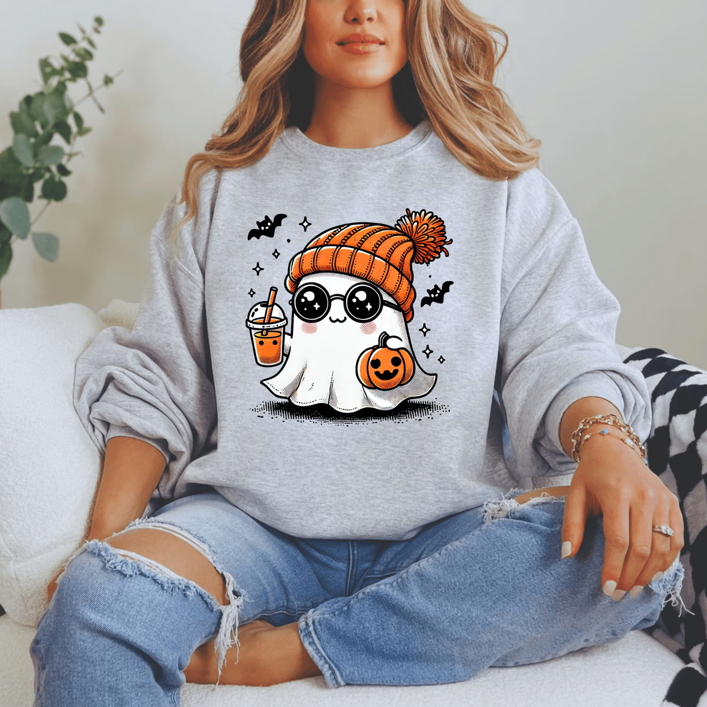 Cute Ghost - Joey Unisex Heavy Blend Sweatshirt | Cute Fall Joey Ghost Halloween Sweater | Cute Boo Shirt | Ghost with the Most