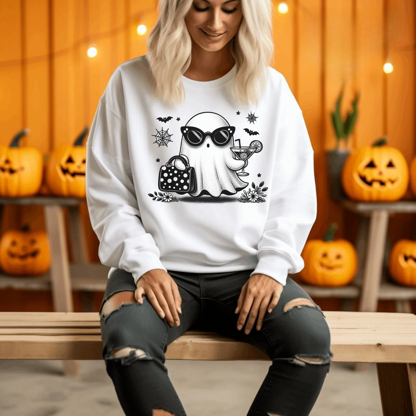 Cute Ghost - Ivy Unisex Heavy Blend Sweatshirt | Cute Fall Ivy Ghost Halloween Sweater | Cute Boo Shirt | Ghost with the Most