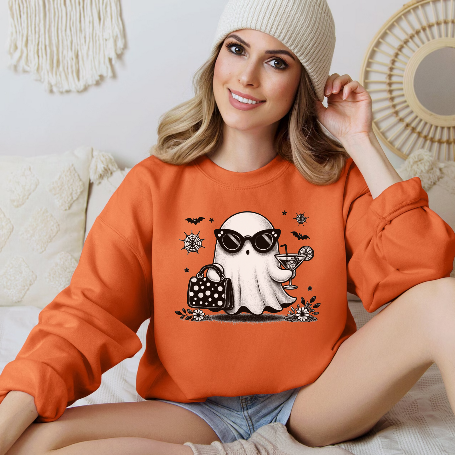 Cute Ghost - Ivy Unisex Heavy Blend Sweatshirt | Cute Fall Ivy Ghost Halloween Sweater | Cute Boo Shirt | Ghost with the Most