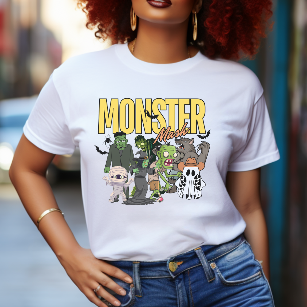 Unisex, Retro Halloween Tee | Monster Mash T-Shirt | Vintage Ghost | Monster Tee | Retro Fall Top | Fall Shirt