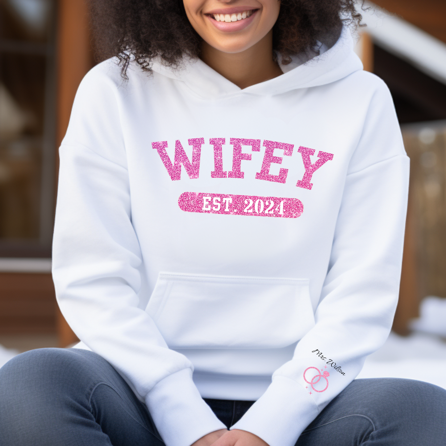 Personalized Wifey Anniversary Sweatshirt & Hoodie