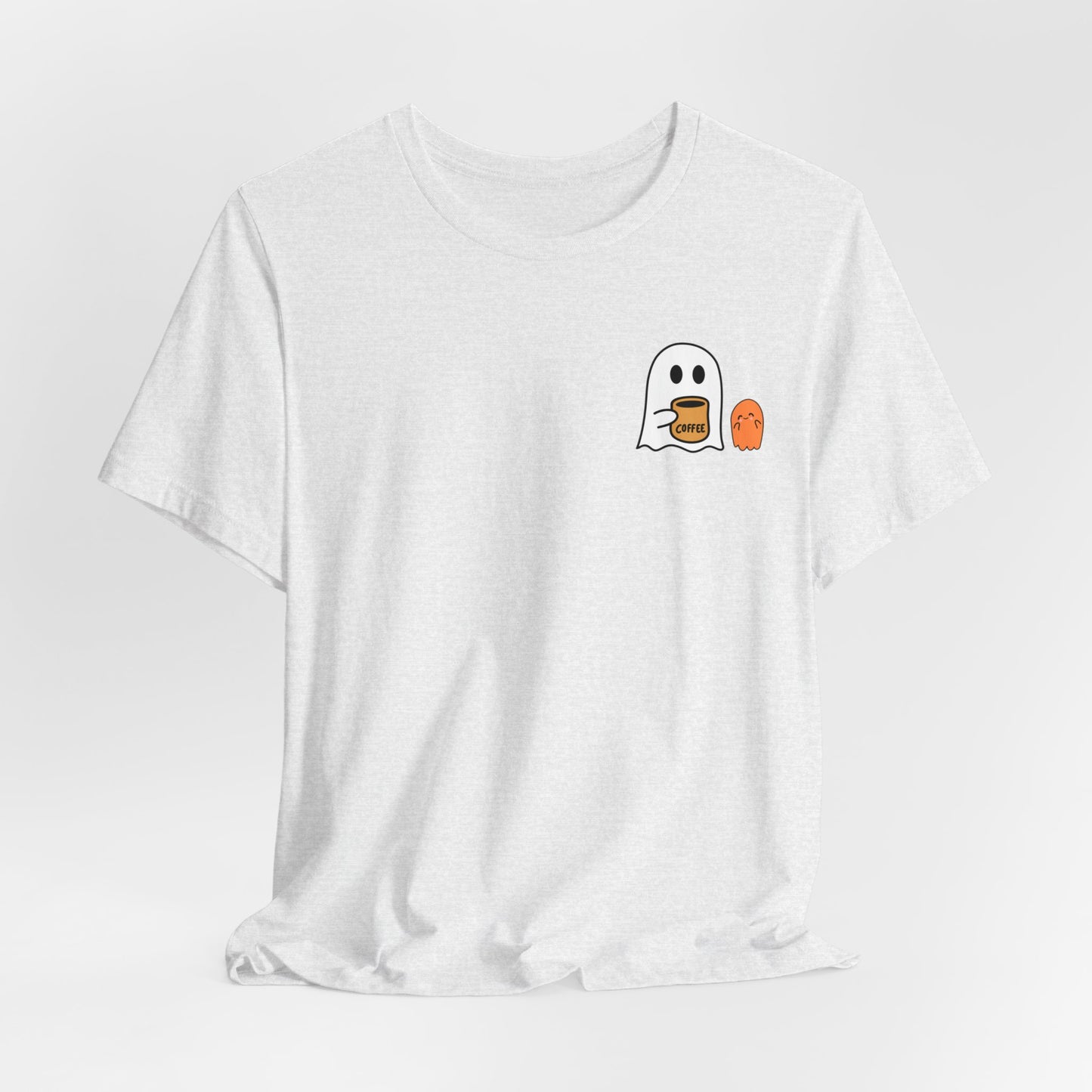 Unisex Little Ghost Coffee Tee | Ghost Shirt | Funny Halloween Design | Funny Ghost Shirt | Spooky Halloween