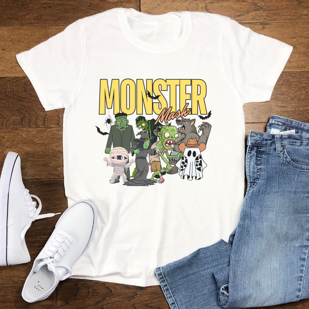 Unisex, Retro Halloween Tee | Monster Mash T-Shirt | Vintage Ghost | Monster Tee | Retro Fall Top | Fall Shirt