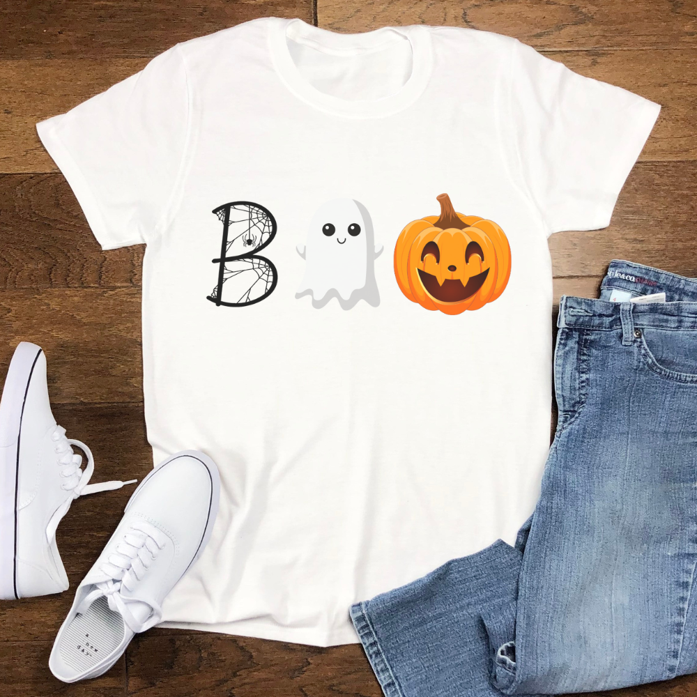 Halloween Boo T-Shirt | Ghost Shirt | Pumpkin Swag | Spider Halloween | Pumpkin T-Shirt