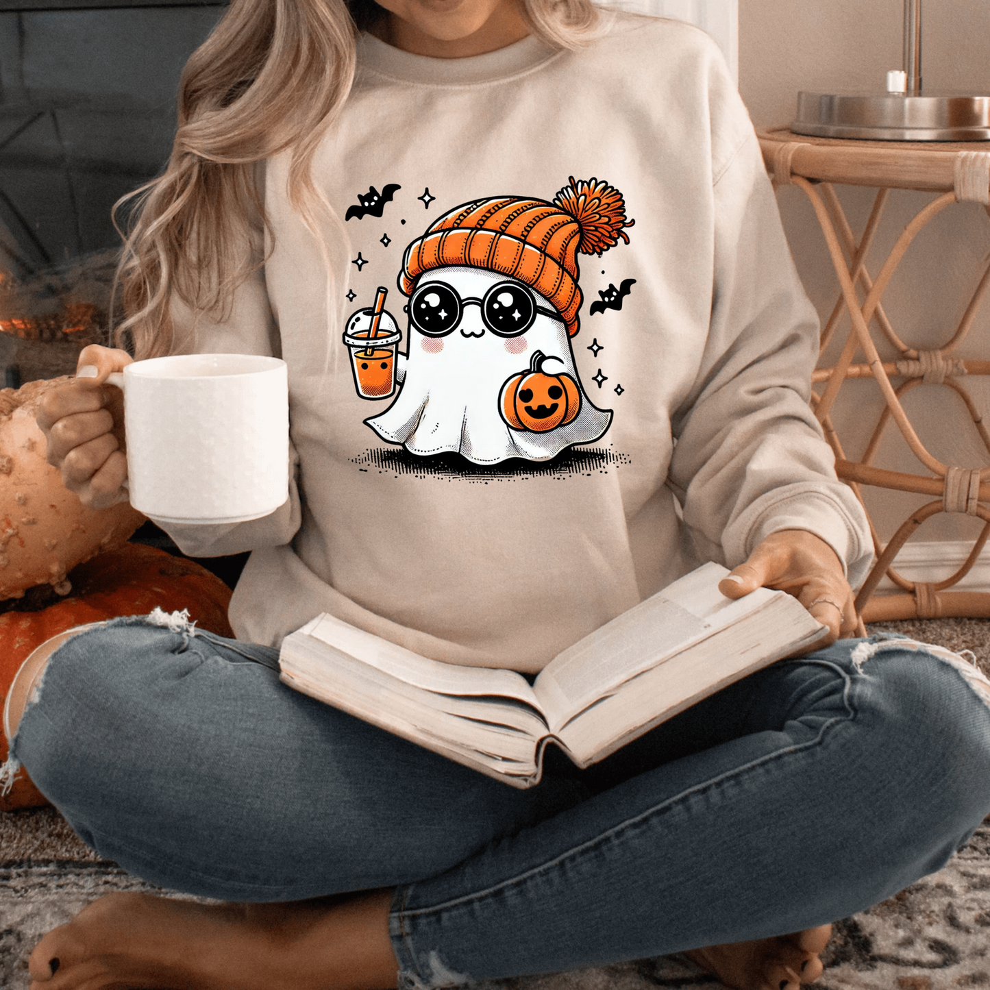 Cute Ghost - Joey Unisex Heavy Blend Sweatshirt | Cute Fall Joey Ghost Halloween Sweater | Cute Boo Shirt | Ghost with the Most