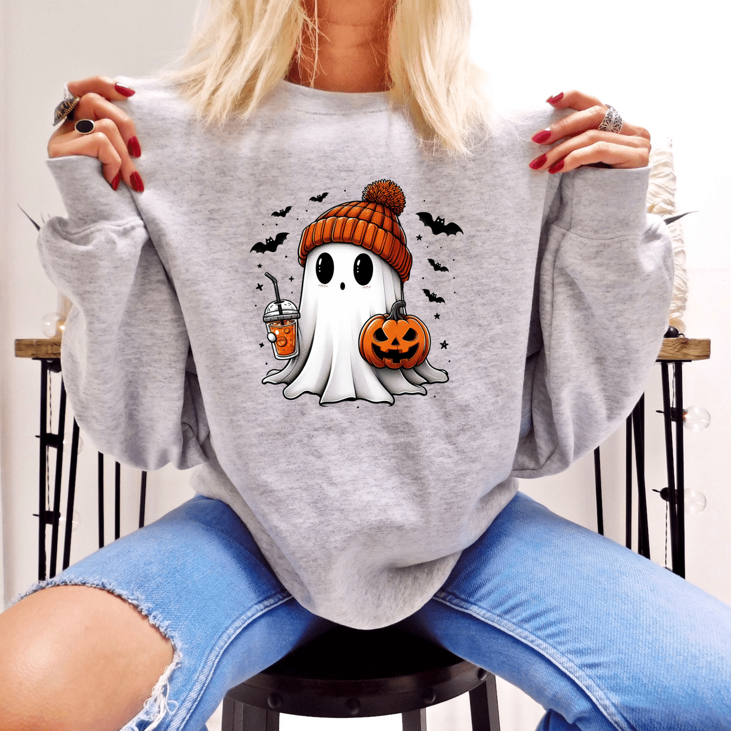 Boo Ghost - Heavy Blend Sweatshirt | Cute Fall Halloween Sweater | Cute Boo Shirt | Ghost with the Most