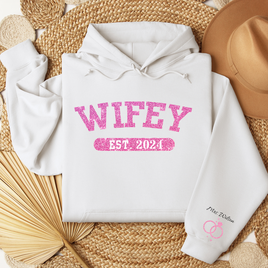 Personalized Wifey Anniversary Sweatshirt & Hoodie