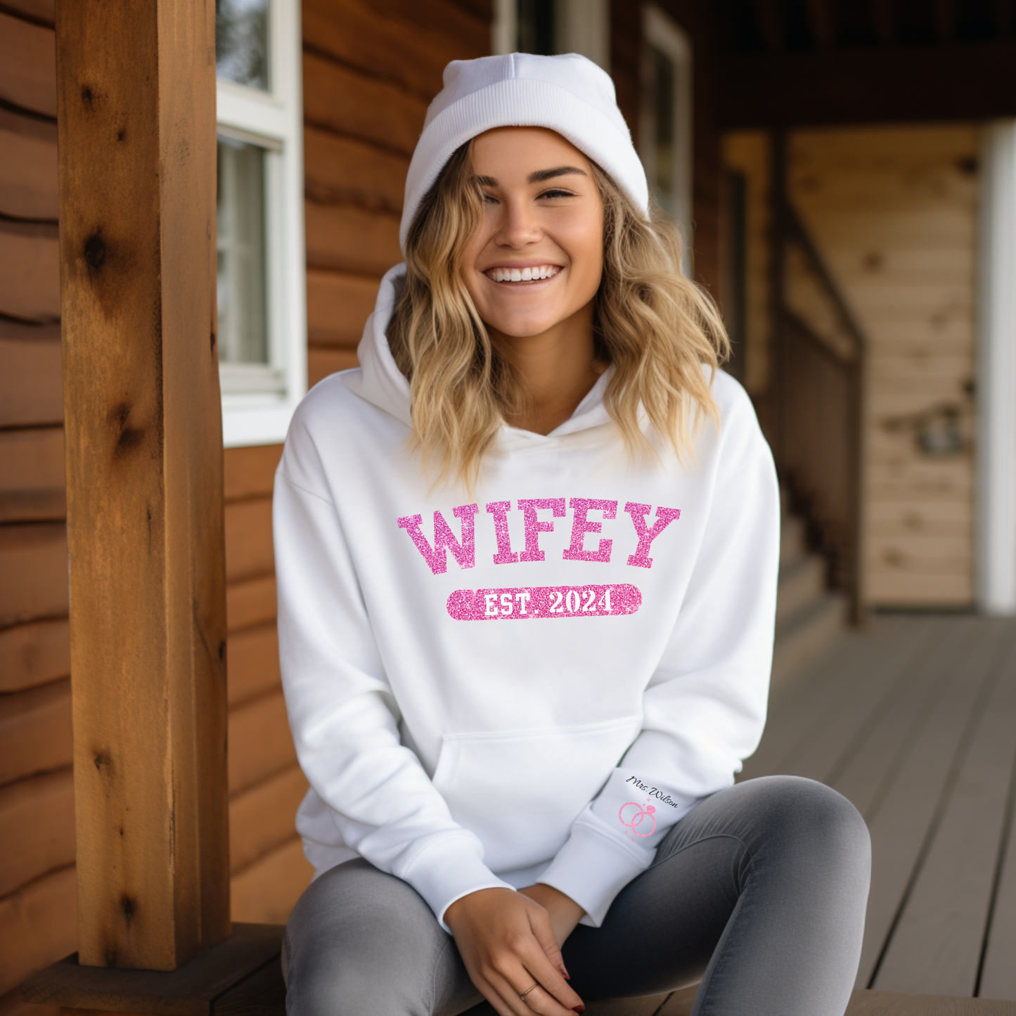 Personalized Wifey Anniversary Sweatshirt & Hoodie