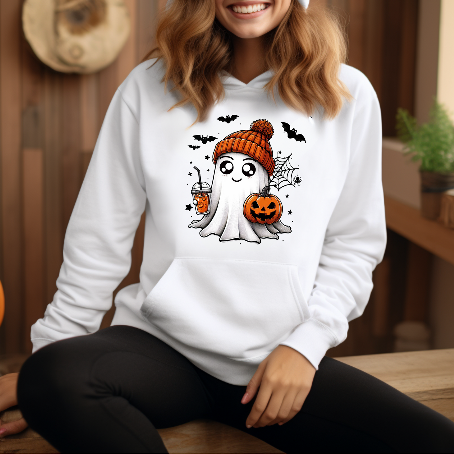 Cute Ghost - Jordan Unisex Heavy Blend Hooded Sweatshirt | Cute Fall Jordan Ghost Halloween Hoodie | Cute Boo Shirt | Ghost with the Most