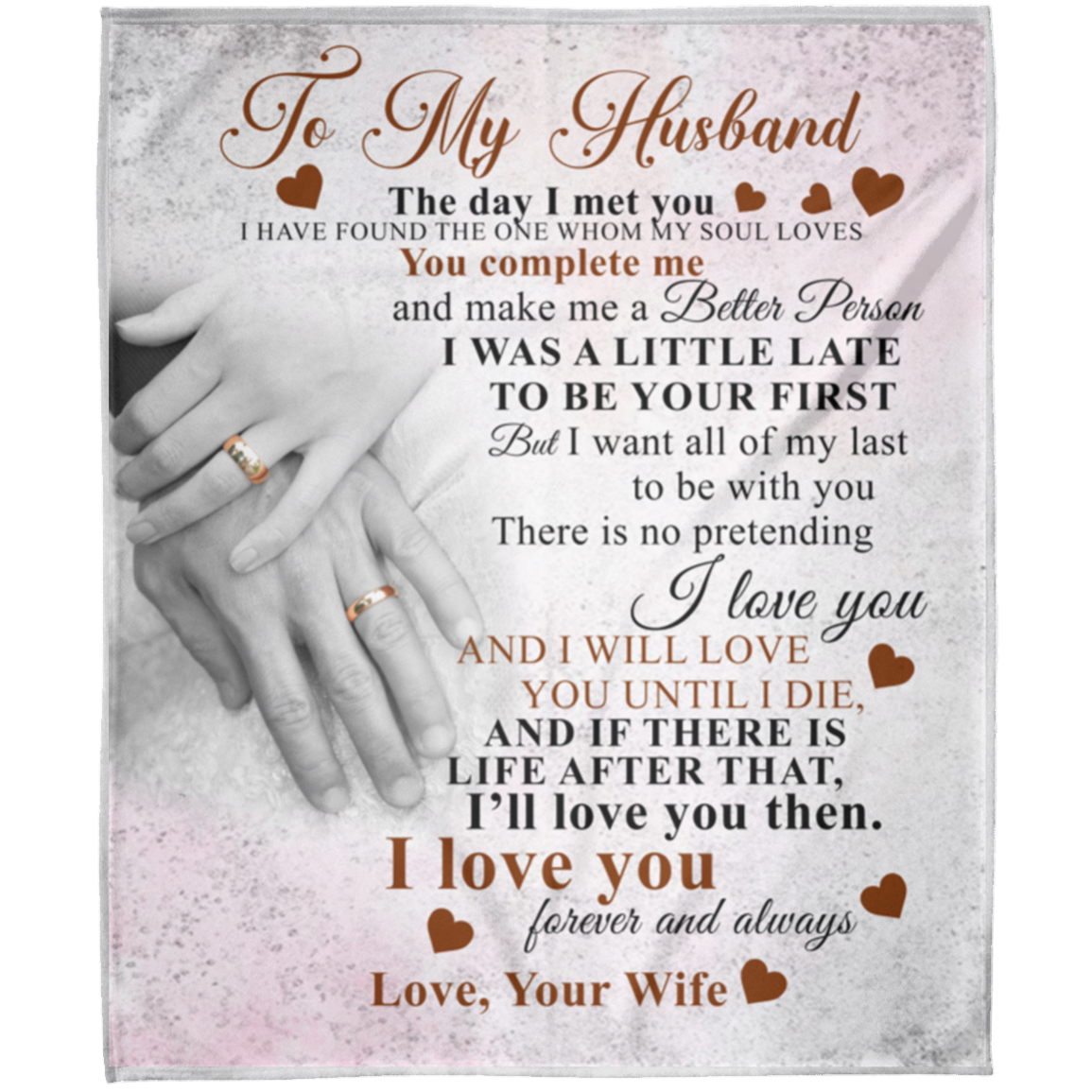 To My Husband | FLM Arctic Fleece Blanket 50x60 | Gift for Husband