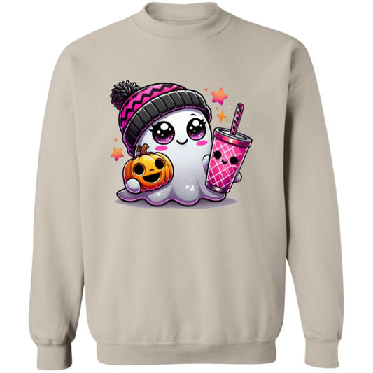 Cute Ghost - Pinky Unisex Heavy Blend Sweatshirt | Cute Fall Pinky Ghost Halloween Sweater | Cute Boo Shirt | Ghost with the Most