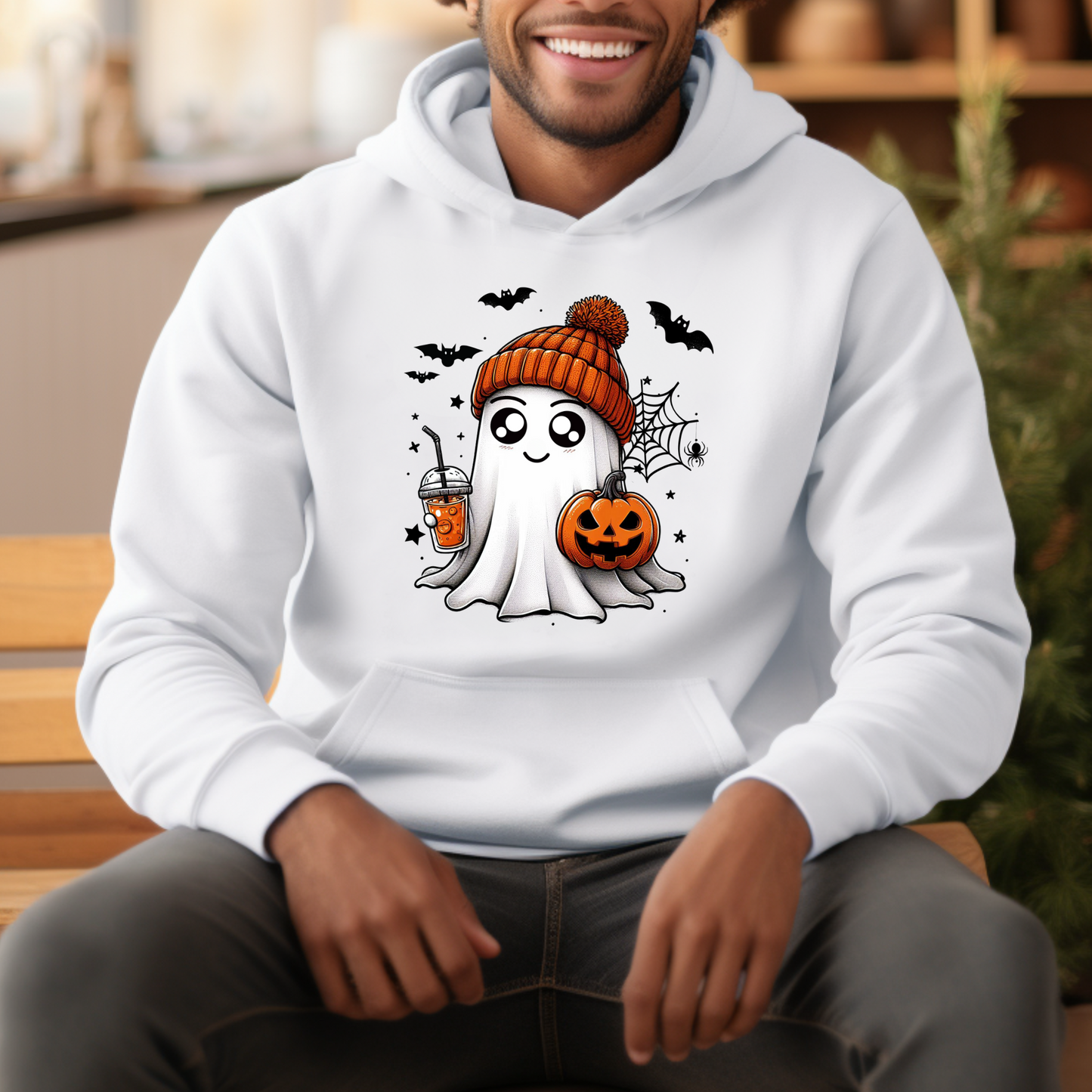 Cute Ghost - Jordan Unisex Heavy Blend Hooded Sweatshirt | Cute Fall Jordan Ghost Halloween Hoodie | Cute Boo Shirt | Ghost with the Most