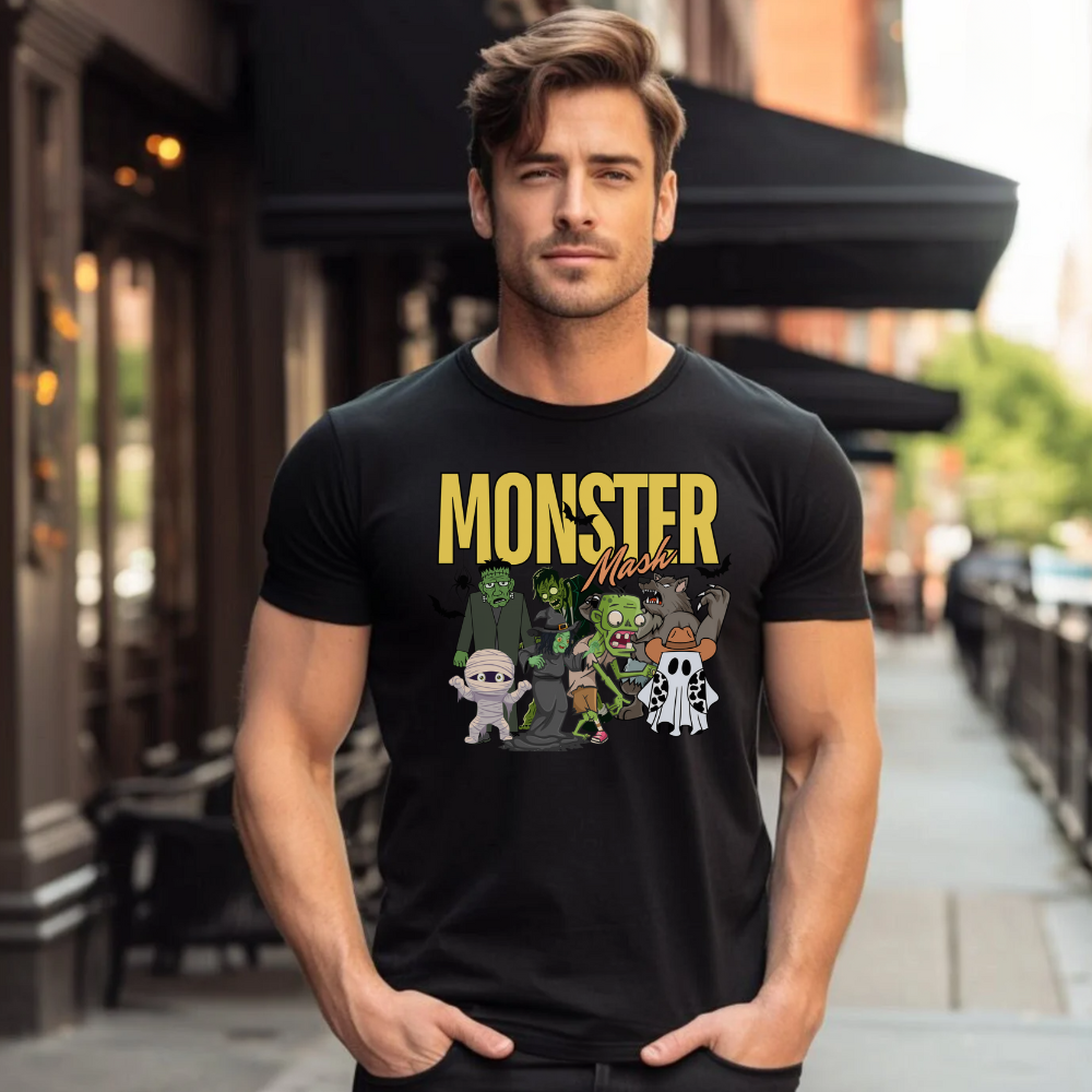 Unisex, Retro Halloween Tee | Monster Mash T-Shirt | Vintage Ghost | Monster Tee | Retro Fall Top | Fall Shirt