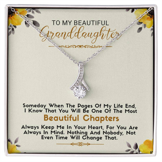 To My Beautiful Granddaughter | Alluring Beauty Necklace | Keep Me in Your Heart | Birthday Gift for Her | Christmas Gift For Her, Graduation Gift