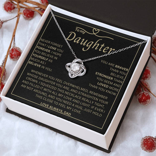 To My Beautiful Daughter | Love Knot Necklace | Gift From Dad | Daughter Gift | Gift For Girls From Dad