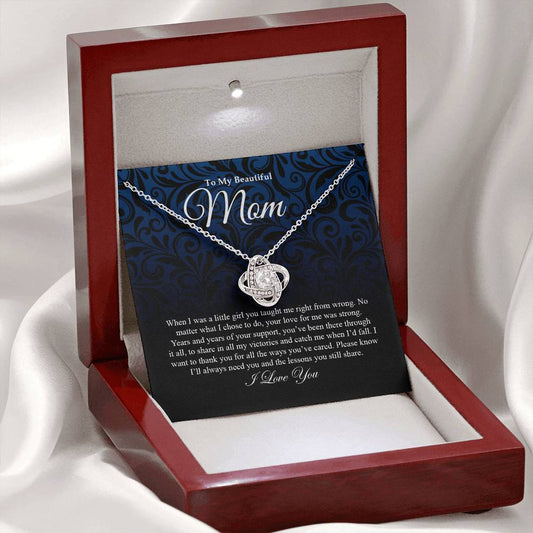 To My Beautiful Mom | Love Knot Necklace | Gift For Mom | Birthday Gift Necklace For Mom | Mother's Day Gift | Gift From Son | Gift From Daughter