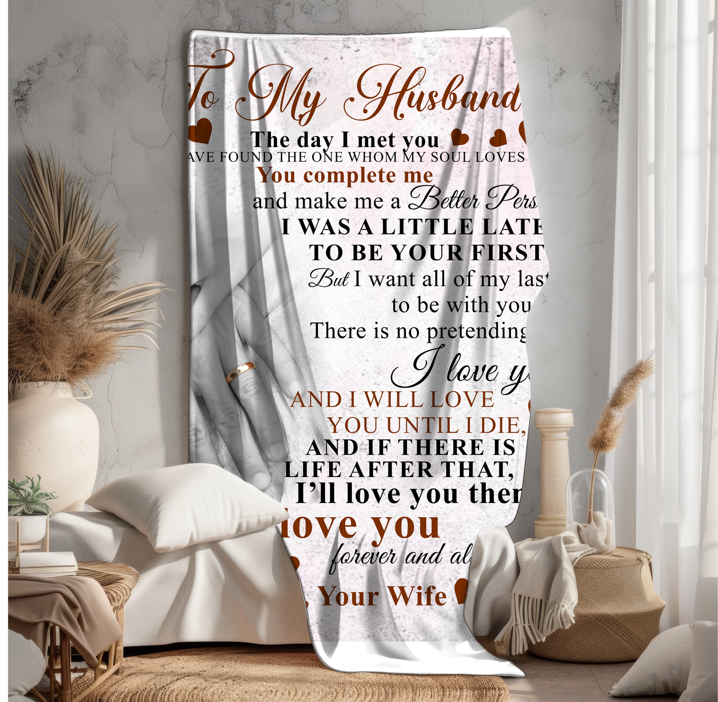 To My Husband | FLM Arctic Fleece Blanket 50x60 | Gift for Husband