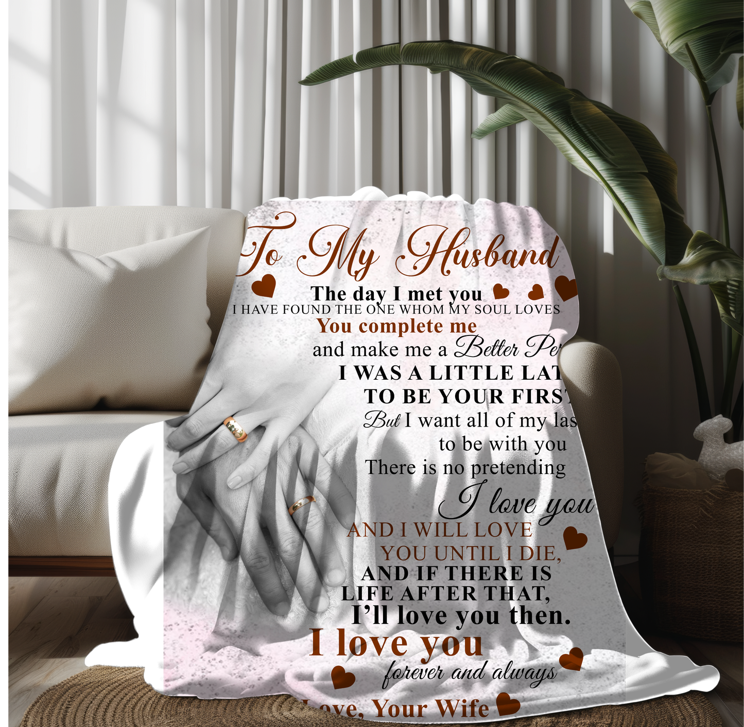 To My Husband | FLM Arctic Fleece Blanket 50x60 | Gift for Husband